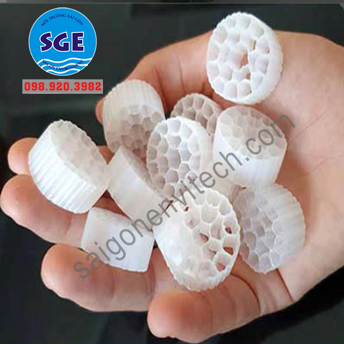 Giá thể vi sinh mbbr kích thước 25x10mm