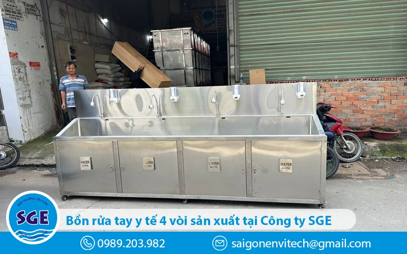 Bồn rửa tay tiệt trùng 4 vòi